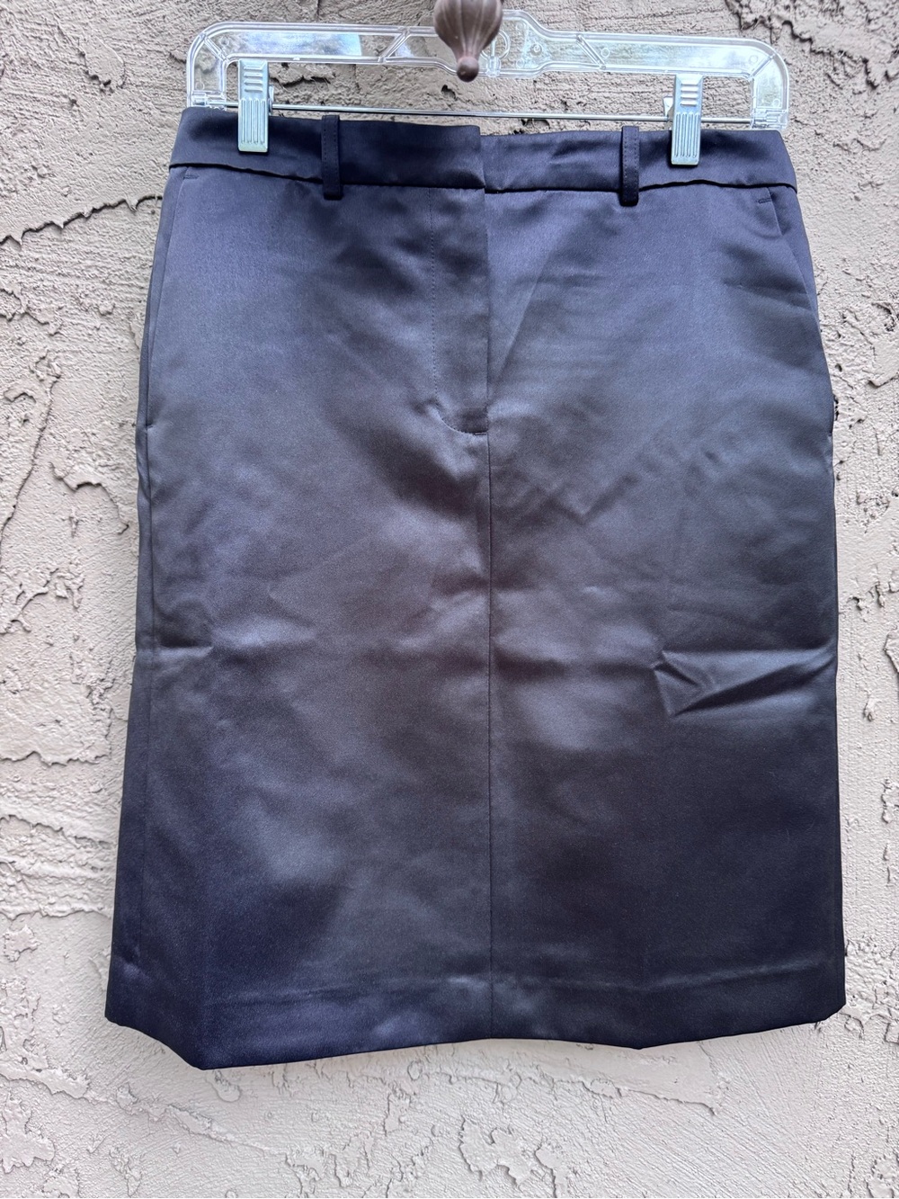 J Crew Black Satin Pencil Skirt Size 4 - Picture 3 of 12